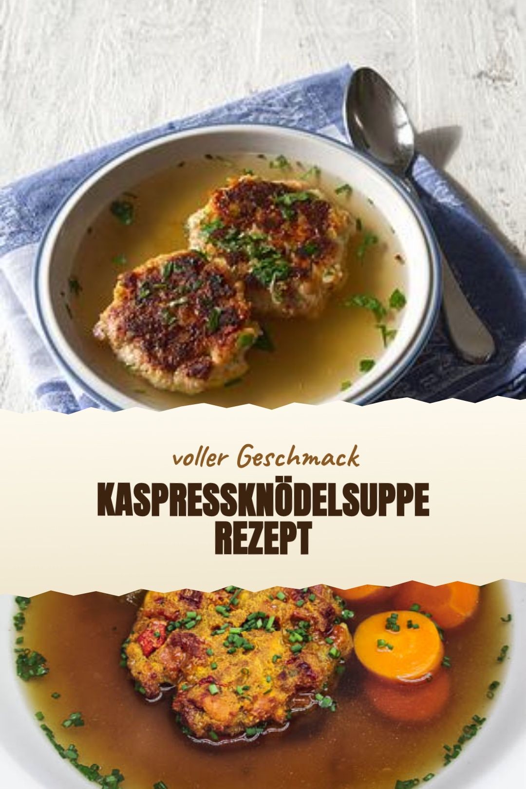 Kaspressknödelsuppe Rezept fertig zubereitet