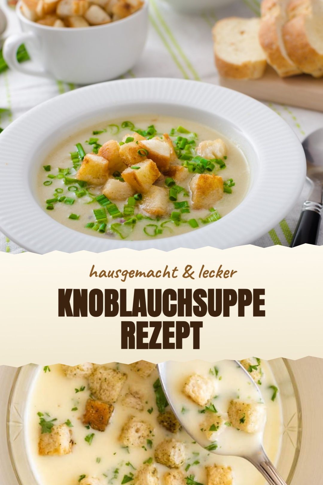 Knoblauchsuppe Rezept fertig zubereitet