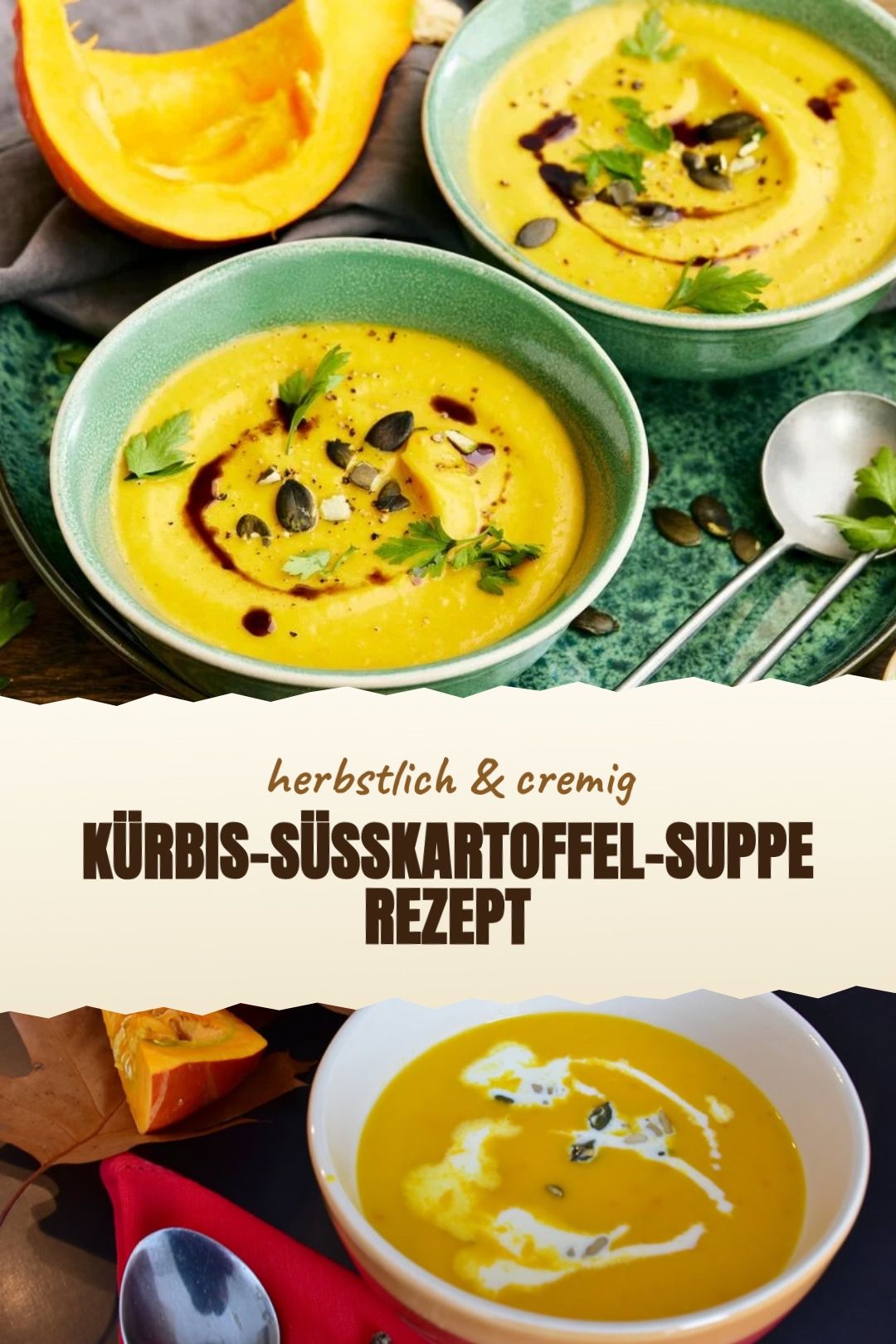 Kürbis-Süßkartoffel-Suppe Rezept fertig zubereitet