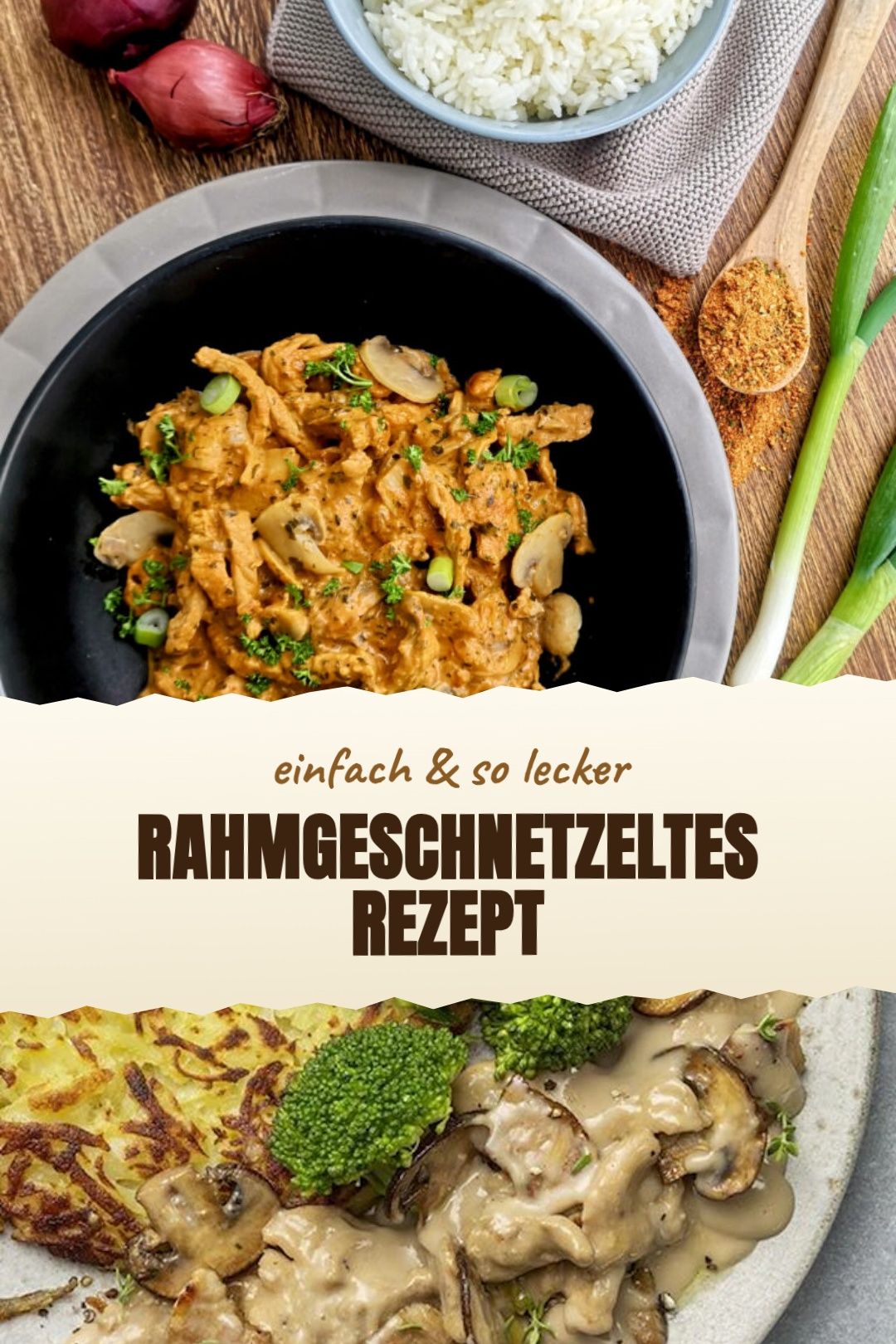 Rahmgeschnetzeltes Rezept fertig zubereitet