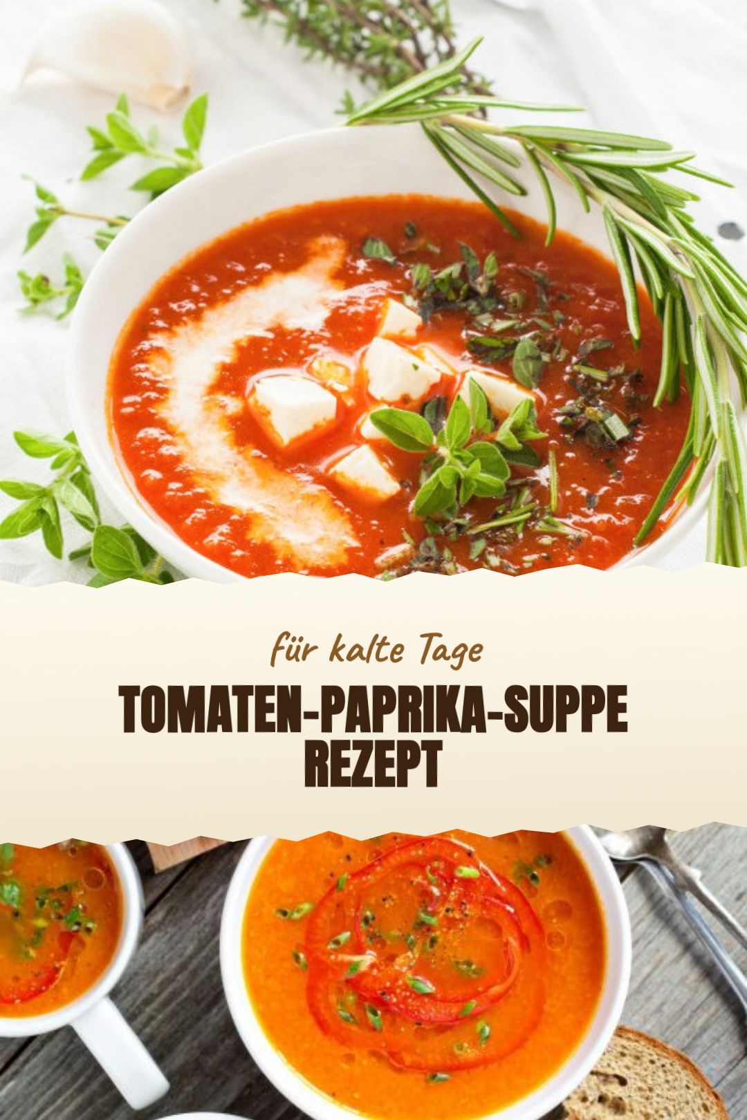 Tomaten-Paprika-Suppe Rezept fertig zubereitet