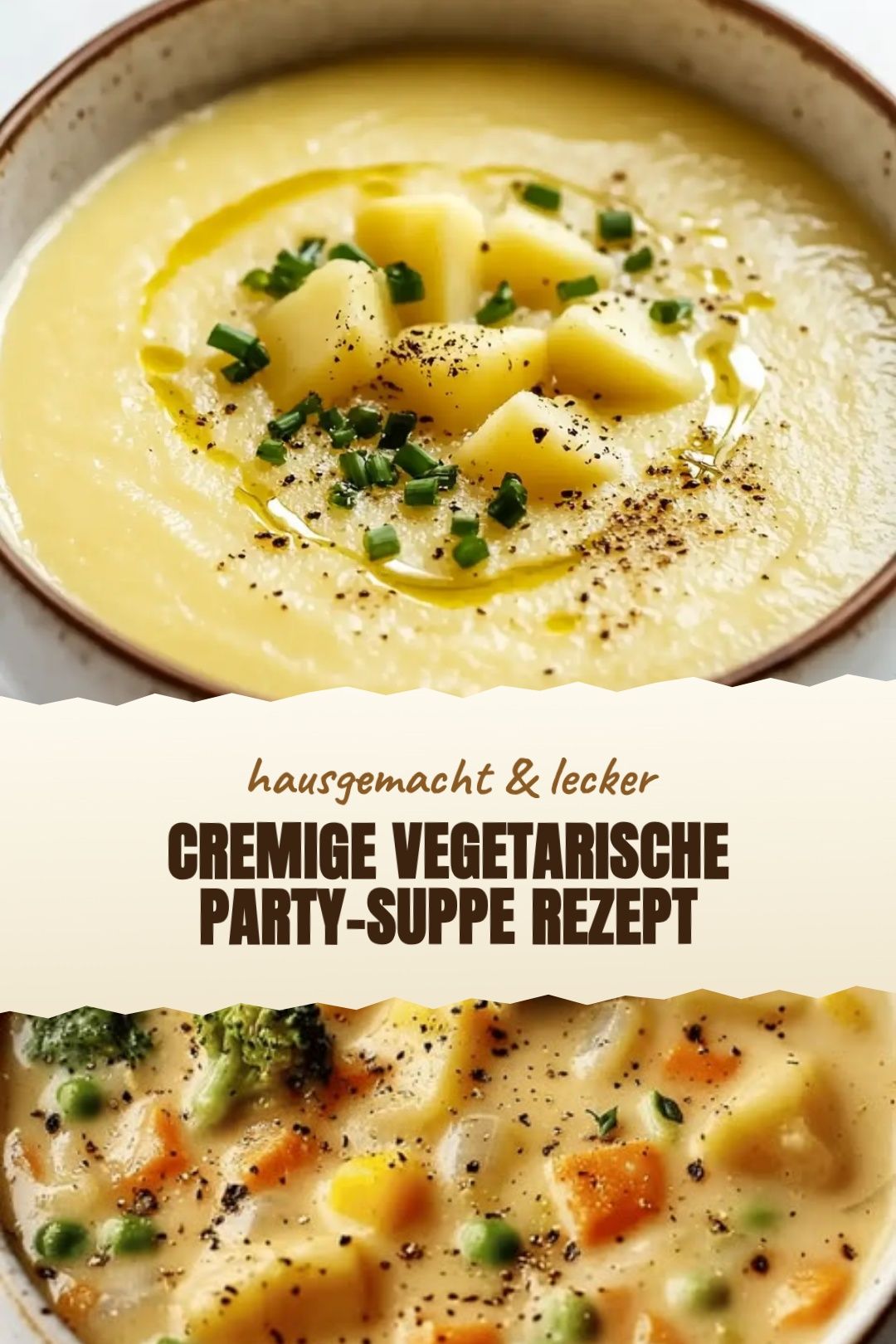 Vegetarische Party-Suppe Rezept mit Paprika, Bohnen und Kartoffeln
