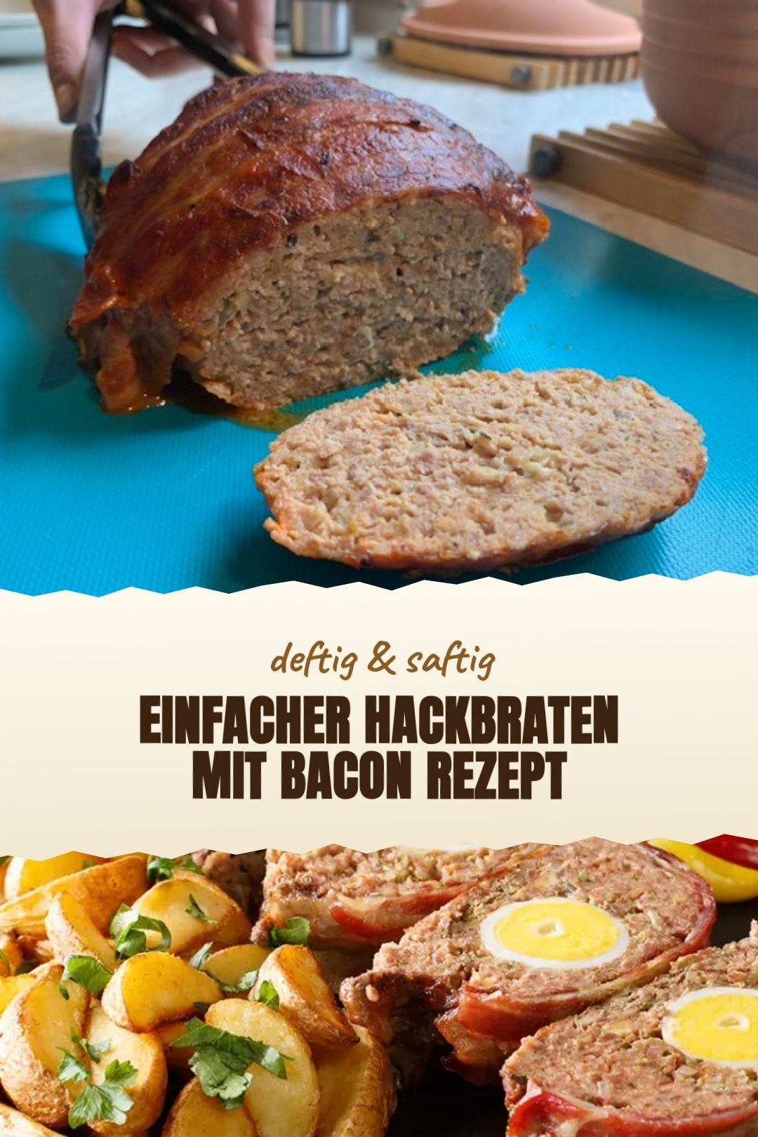 Hackbraten mit Bacon Rezept mit Hackbraten im Baconmantel