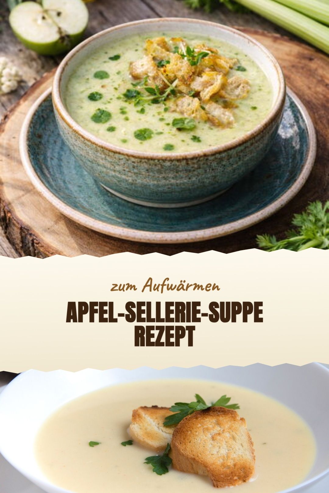 Apfel-Sellerie-Suppe Rezept – fertig zubereitet und serviert