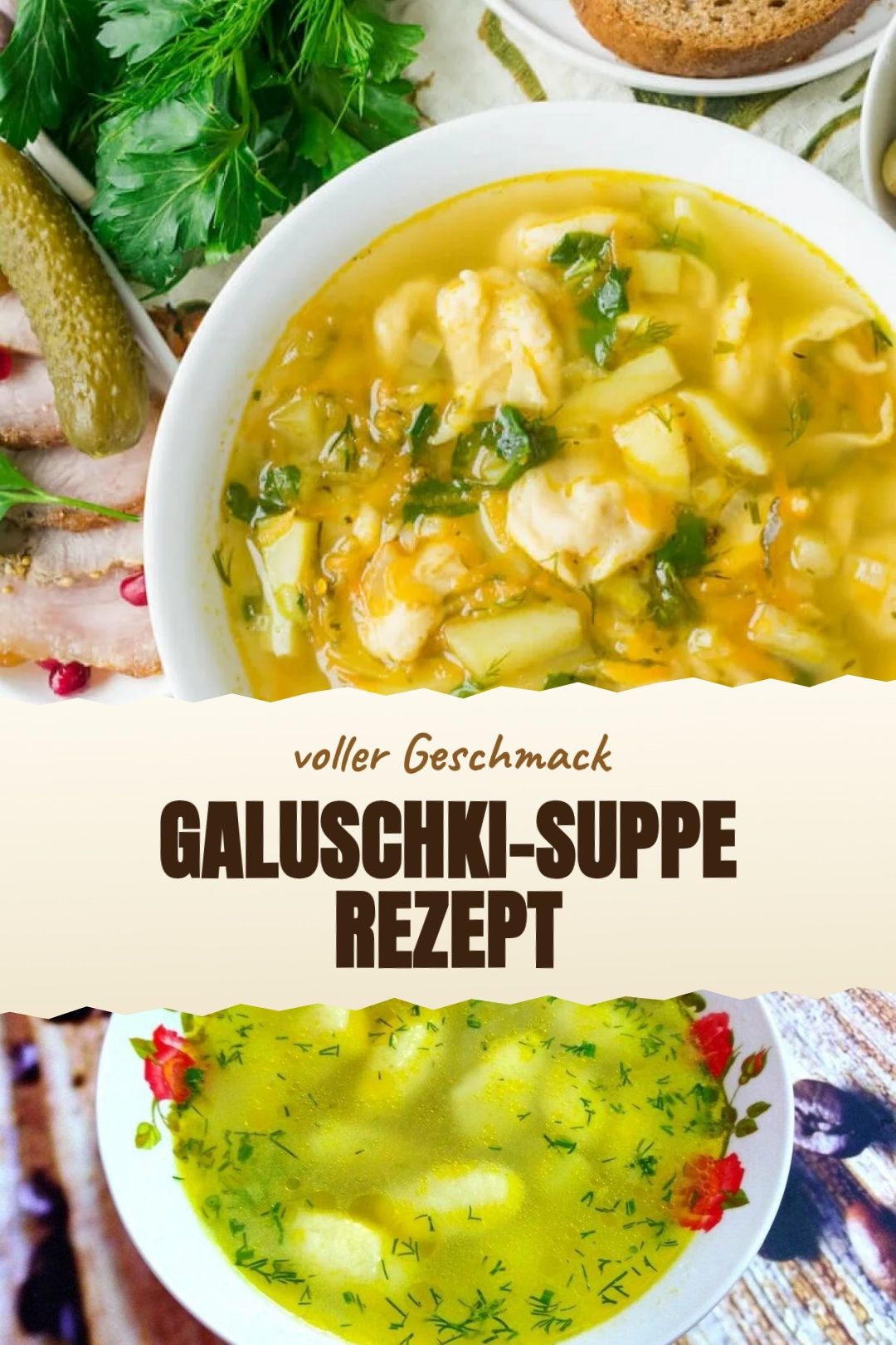 Galuschki-Suppe Rezept – fertig zubereitet und serviert