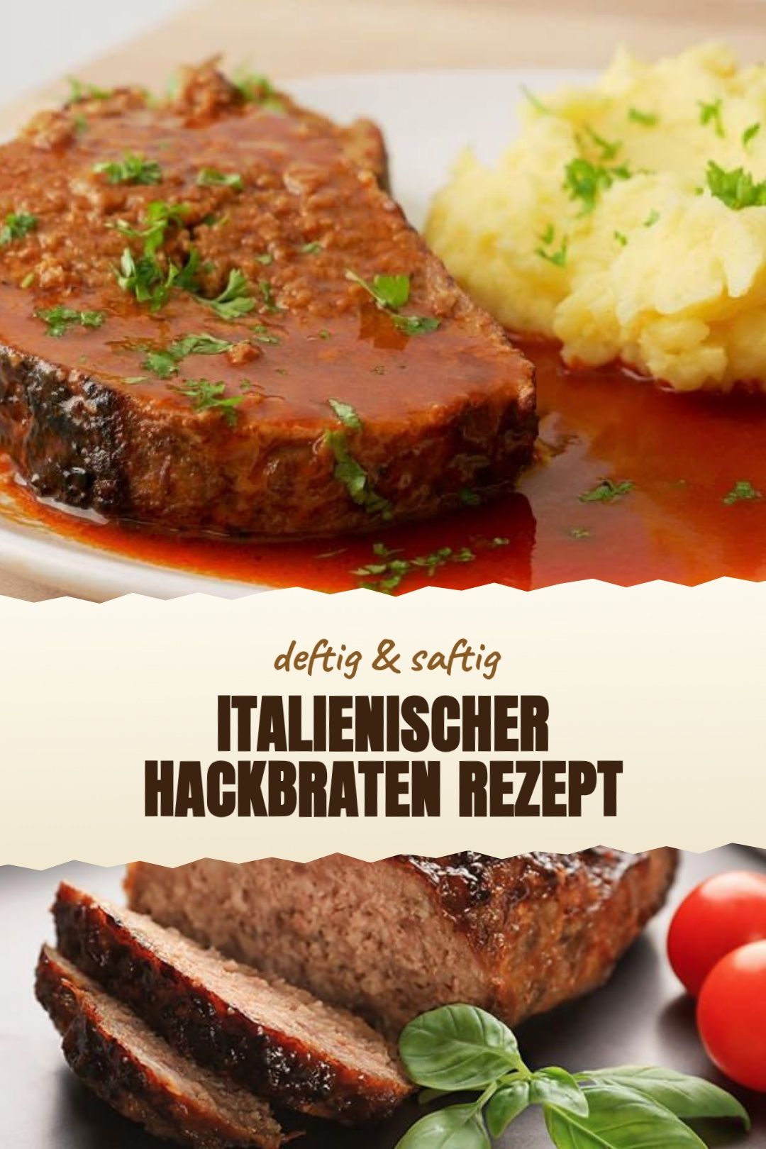 Italienischer Hackbraten Rezept – fertig zubereitet und serviert