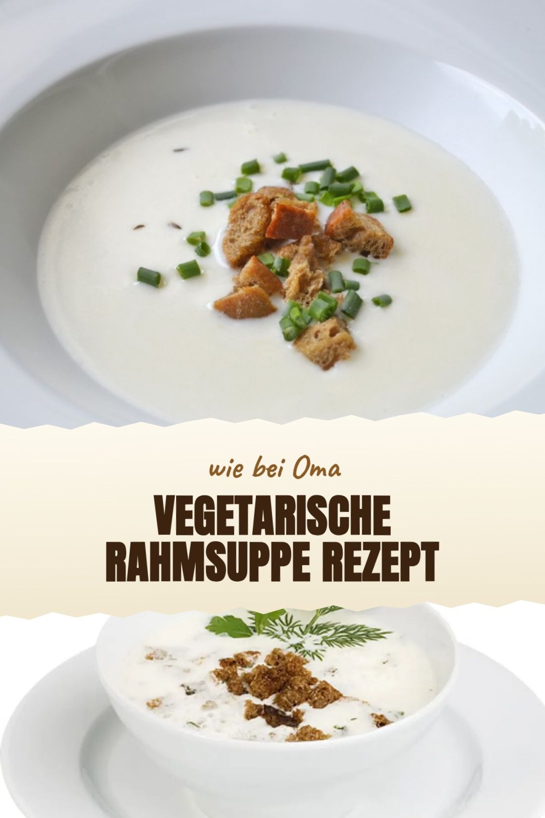 Vegetarische Rahmsuppe Rezept – fertig zubereitet und serviert