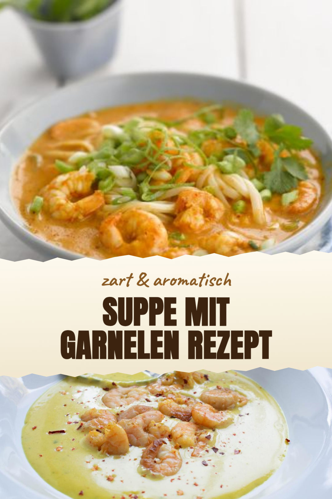 Kokos-Suppe mit Garnelen, Ingwer und Limette, frisch zubereitet und serviert