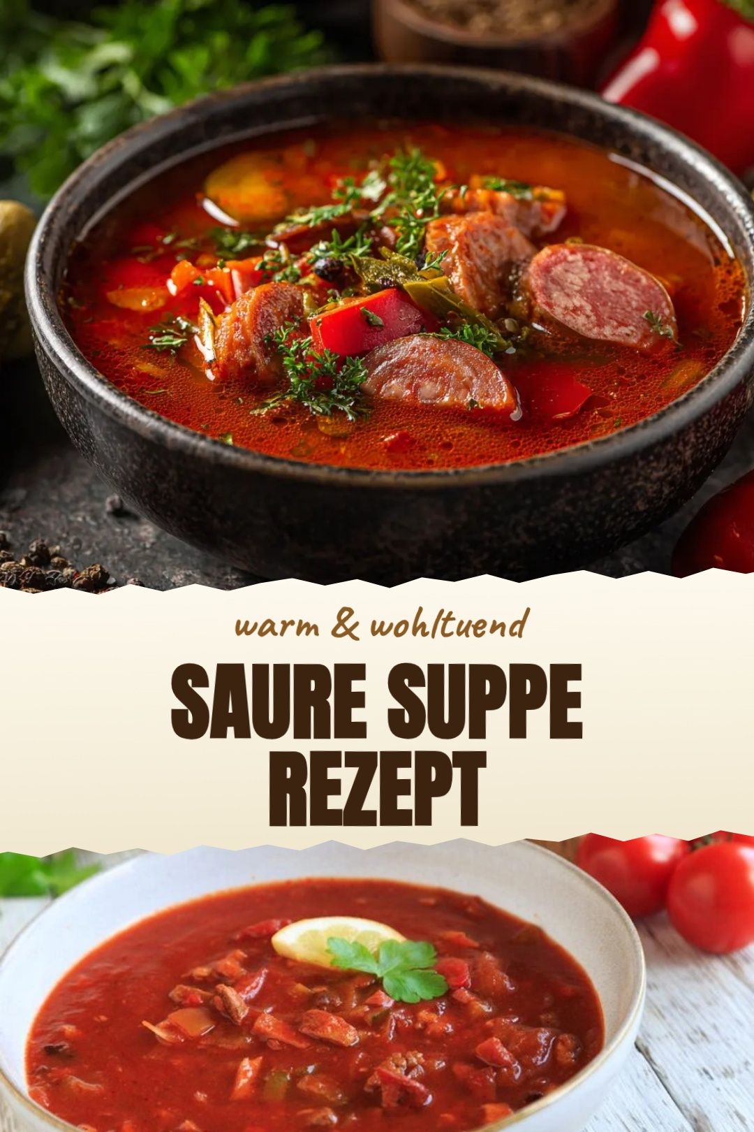 Kartoffel-Sauerampfer-Suppe mit frischen Kräutern frisch angerichtet
