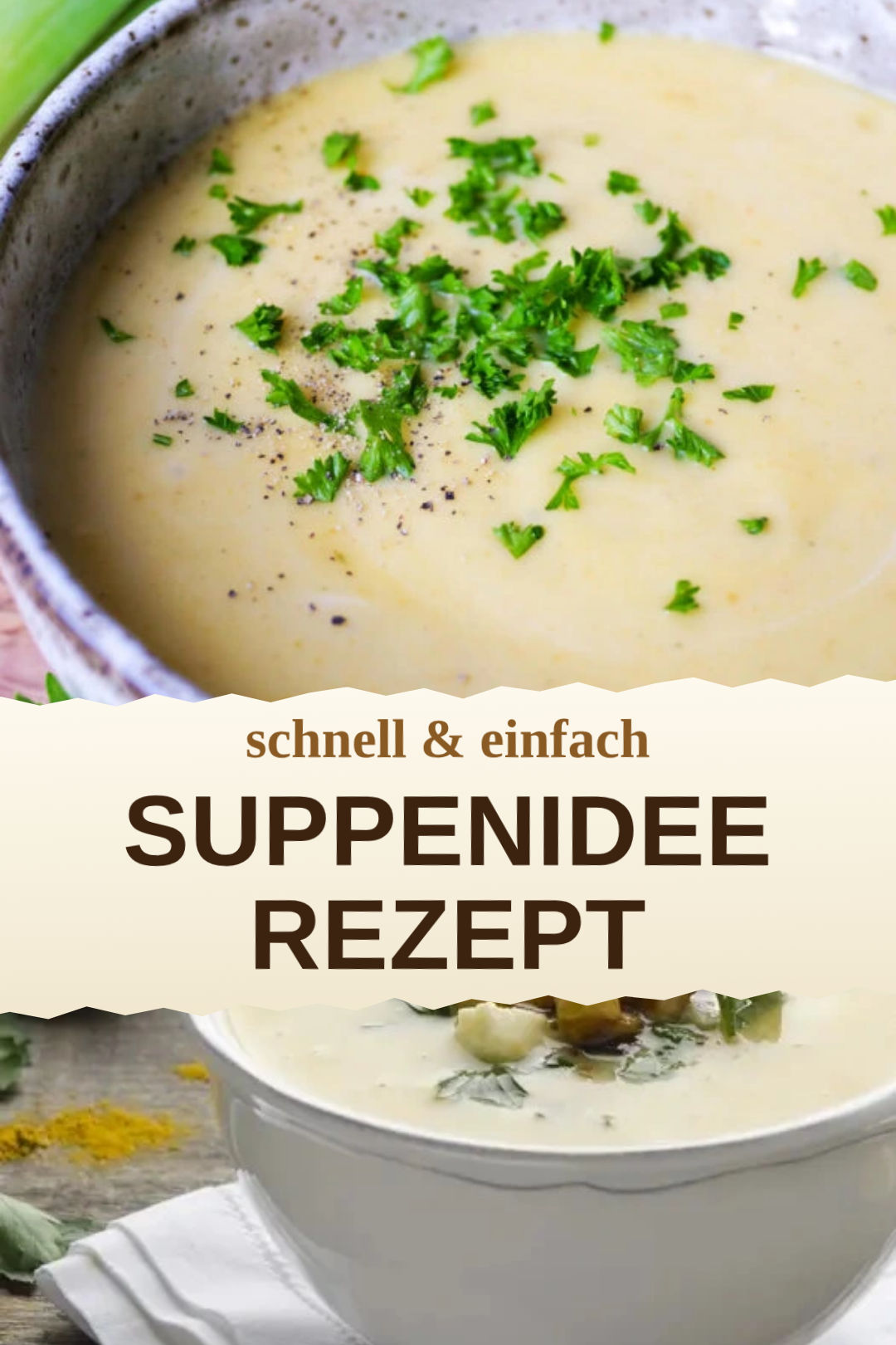 Suppenidee, selbst zubereitet und servierfertig