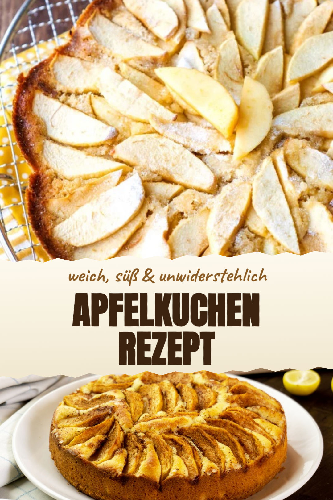 Versunkener Apfelkuchen mit Butterteig