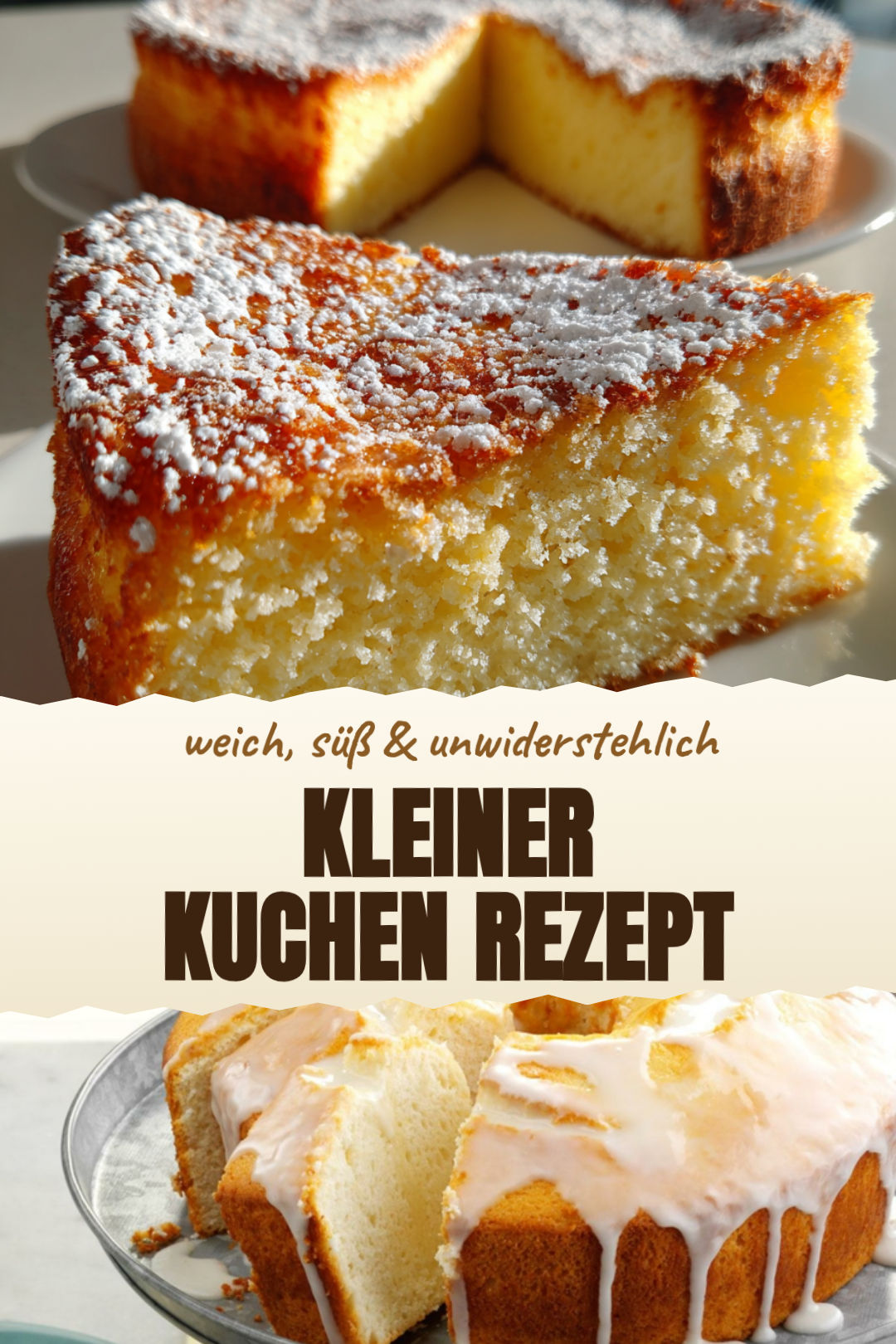 Kleiner Kuchen mit Zitrone für eine 18-cm-Form