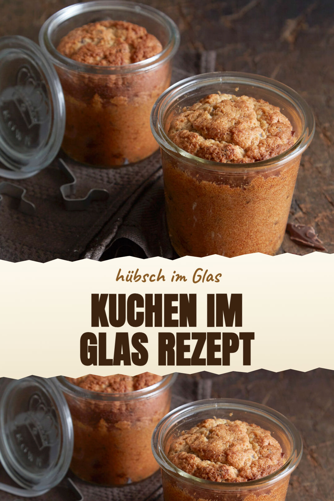 Kuchen im Glas mit Apfel und Zimt