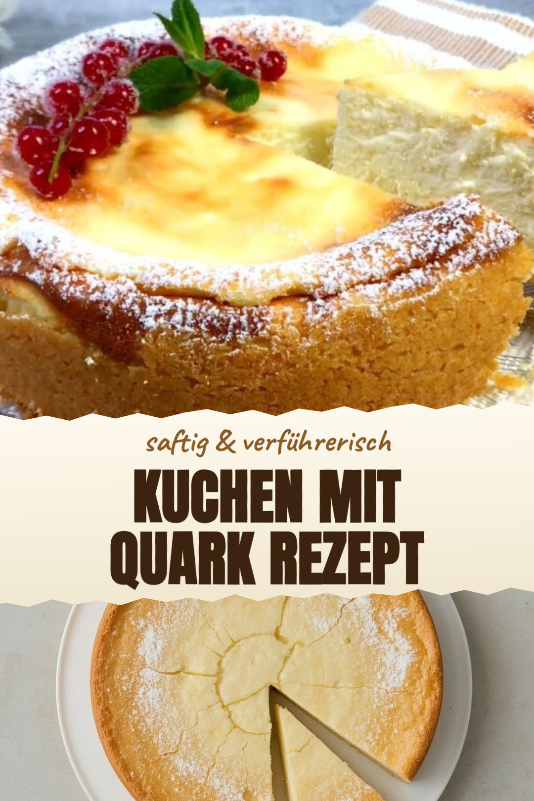 Quarkkuchen mit Zitronennote ohne Boden