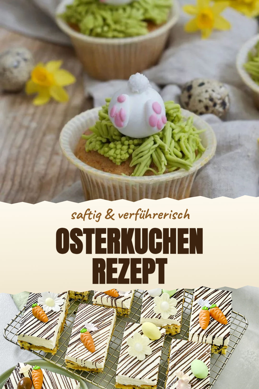 Osterkuchen mit Karotte und Frischkäsecreme