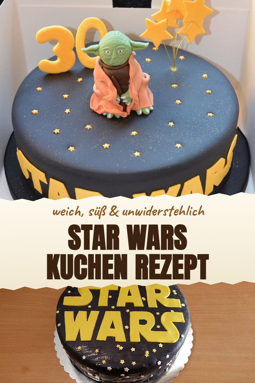 Star-Wars-Schokokuchen mit Sternen-Deko