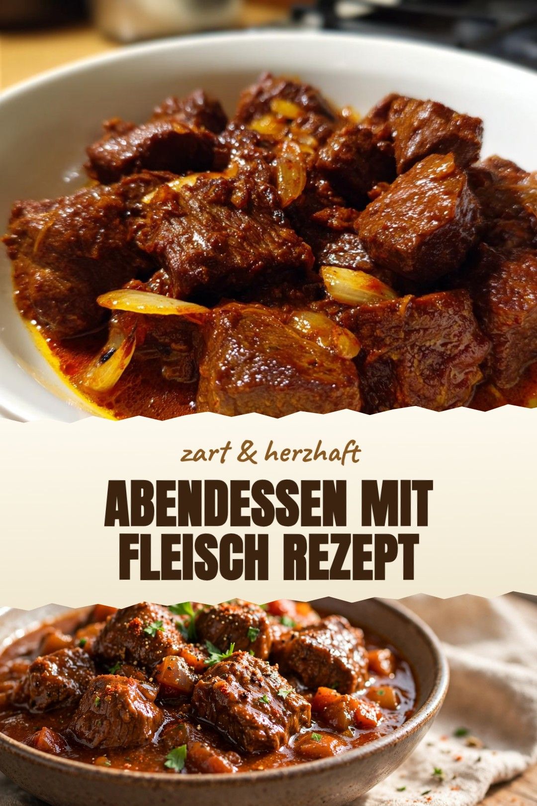 Abendessen mit Fleisch Rezept – eine herzhafte Ofenpfanne aus Rindfleisch, Kartoffeln und Paprika