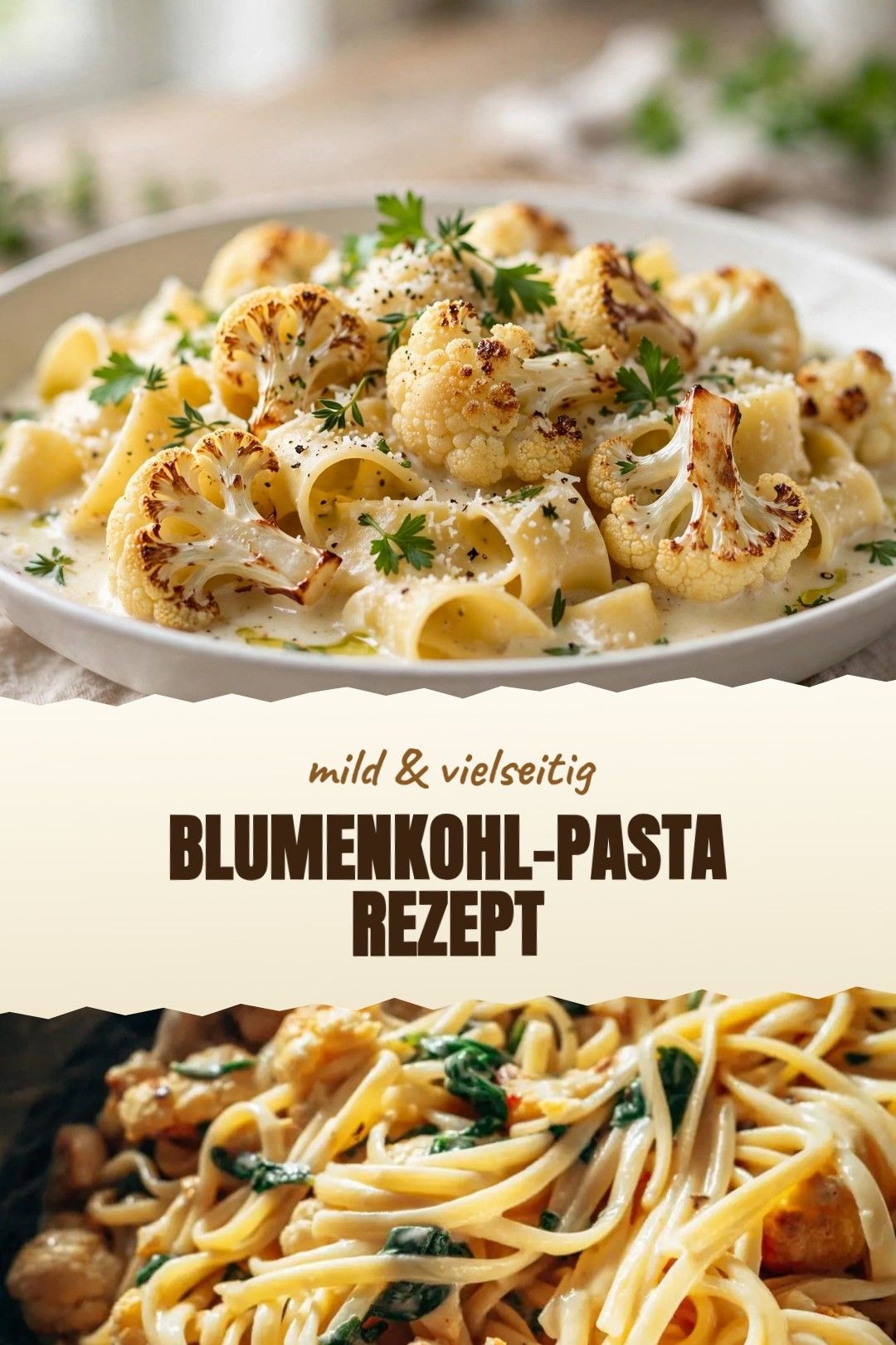 Blumenkohl-Pasta Rezept – Pasta mit geröstetem Blumenkohl, Knoblauch, Zitrone und Parmesan