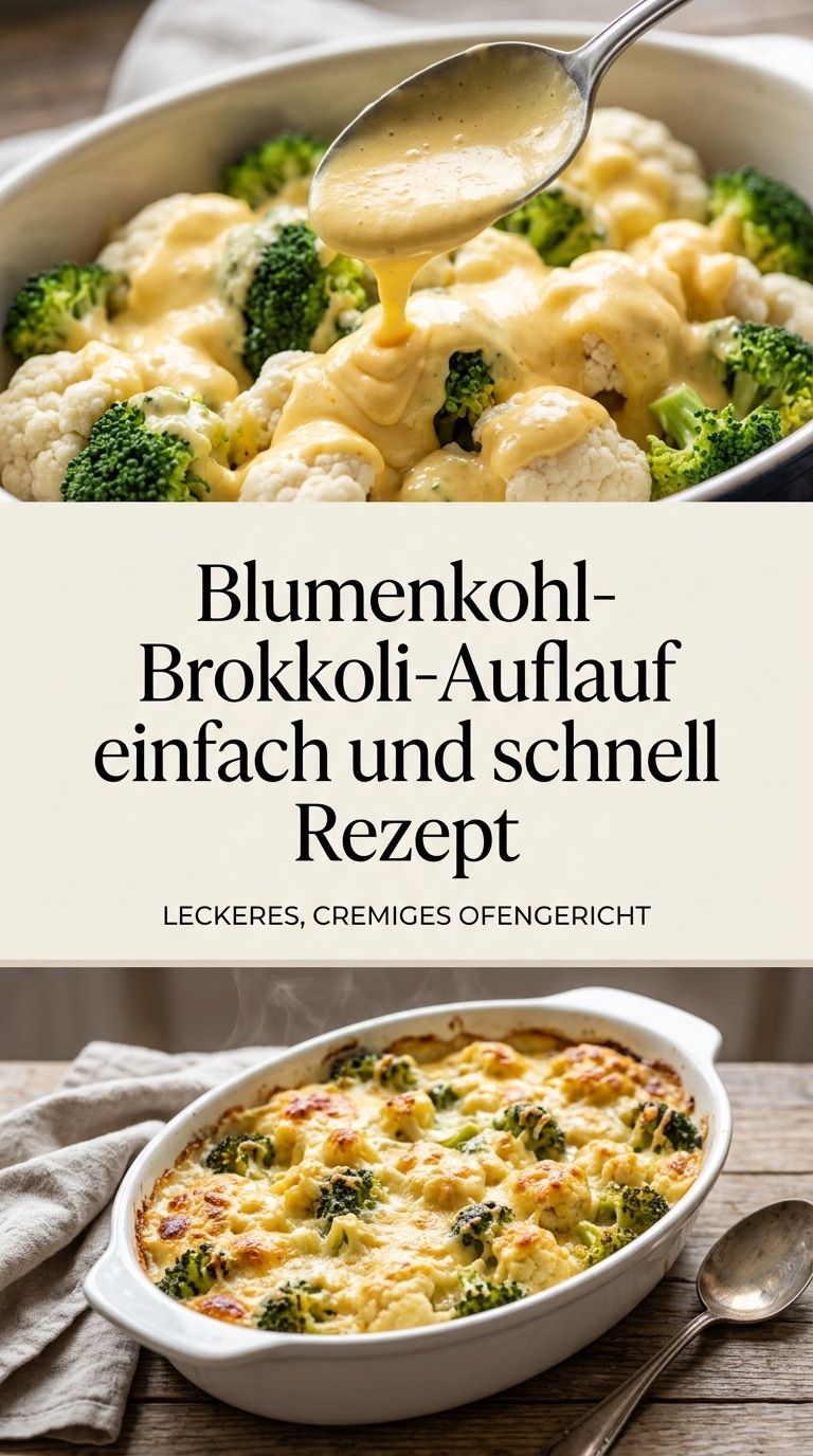 Cremiger Blumenkohl-Brokkoli-Auflauf mit Käse