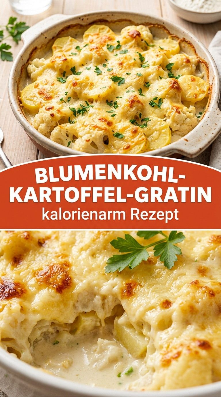 Blumenkohl-Kartoffel-Gratin Rezept – cremiges Blumenkohl-Kartoffel-Gratin mit Käsekruste