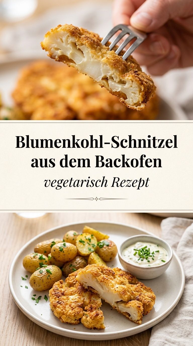 Knusprige Blumenkohl-Schnitzel aus dem Backofen