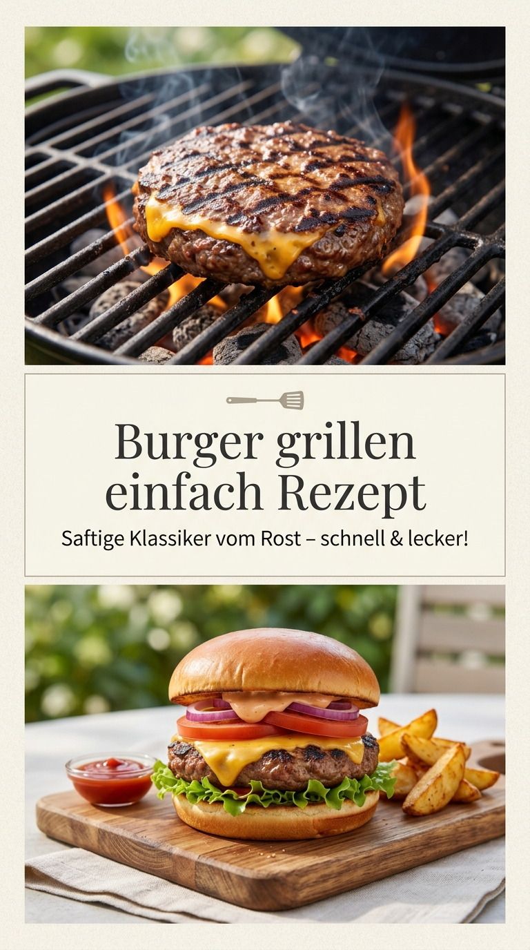 Burger grillen Rezept – saftige Rindfleisch-Burger mit gerösteten Buns