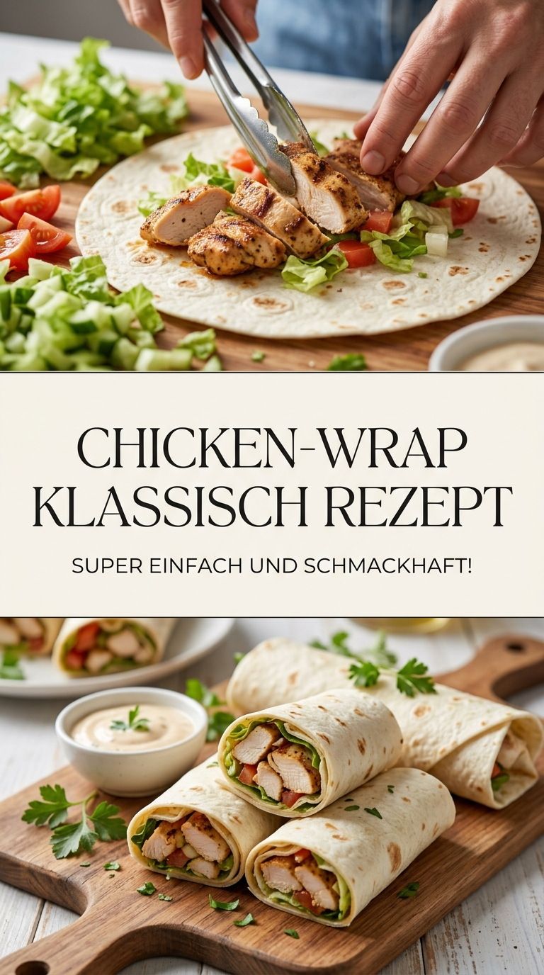 Chicken-Wrap mit knackigem Gemüse und Joghurt-Kräuter-Sauce