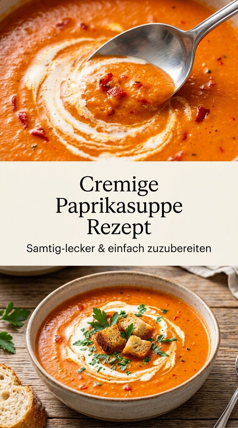 Cremige Paprikasuppe mit gerösteter Paprika