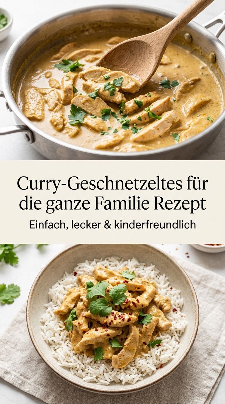 Curry-Geschnetzeltes Rezept – cremiges Hähnchen-Curry-Geschnetzeltes mit Paprika