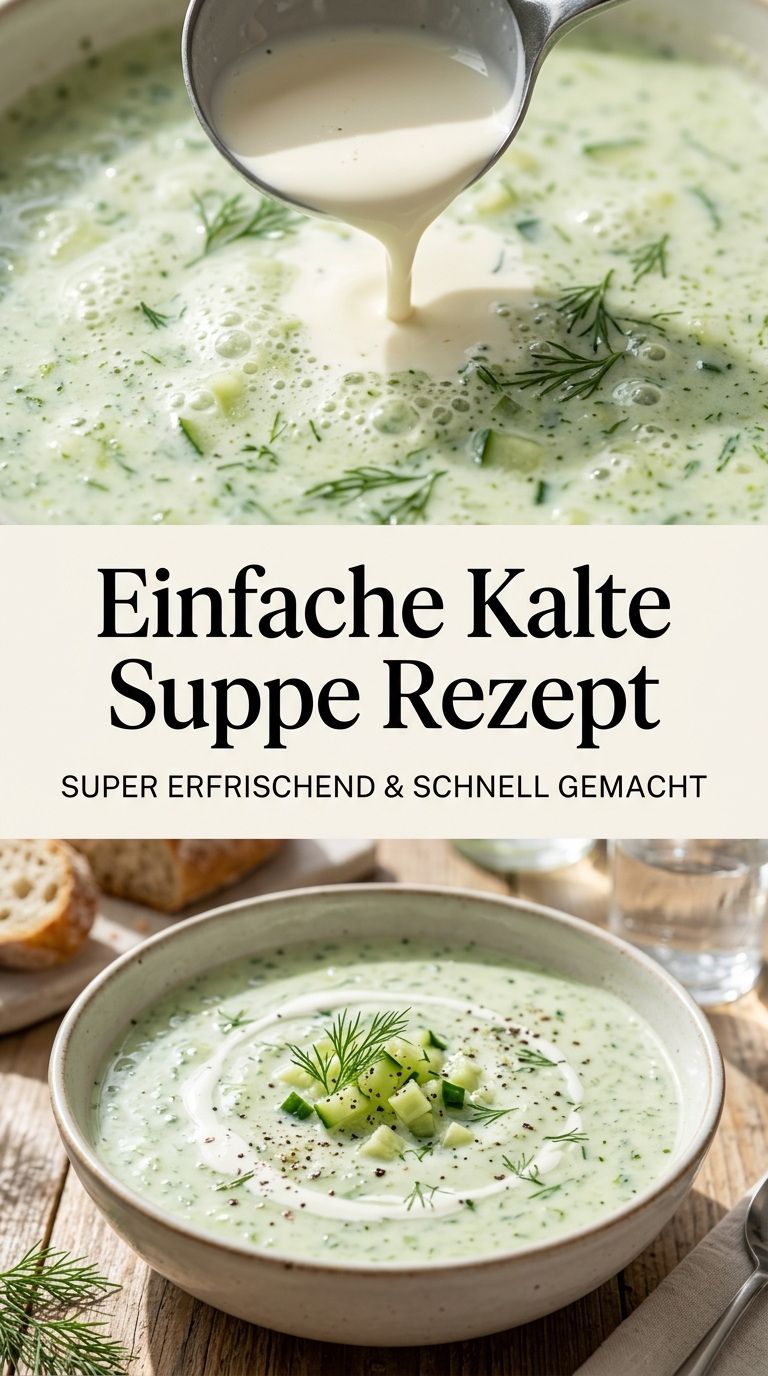 Kalte Gurkensuppe mit Joghurt, Dill und Zitrone