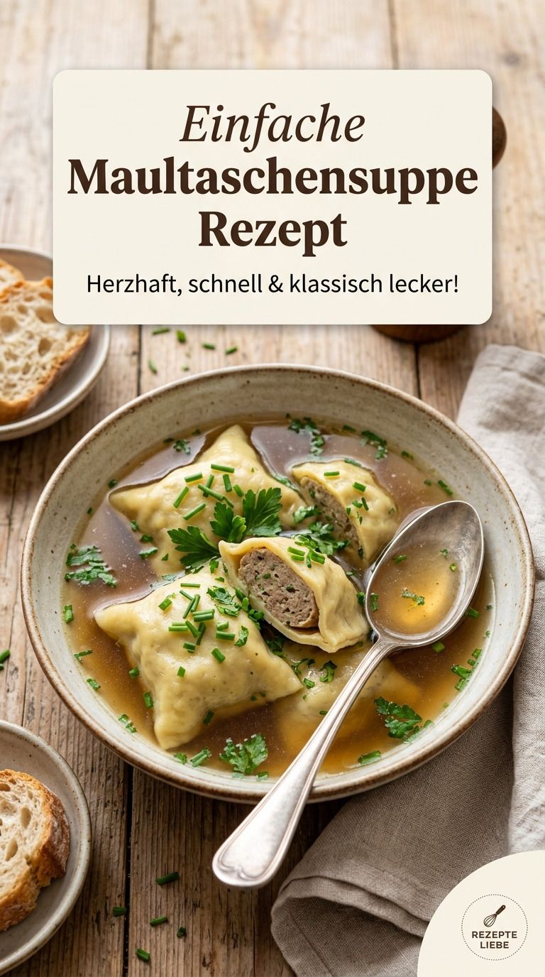 Maultaschensuppe mit Gemüse und klarer Brühe