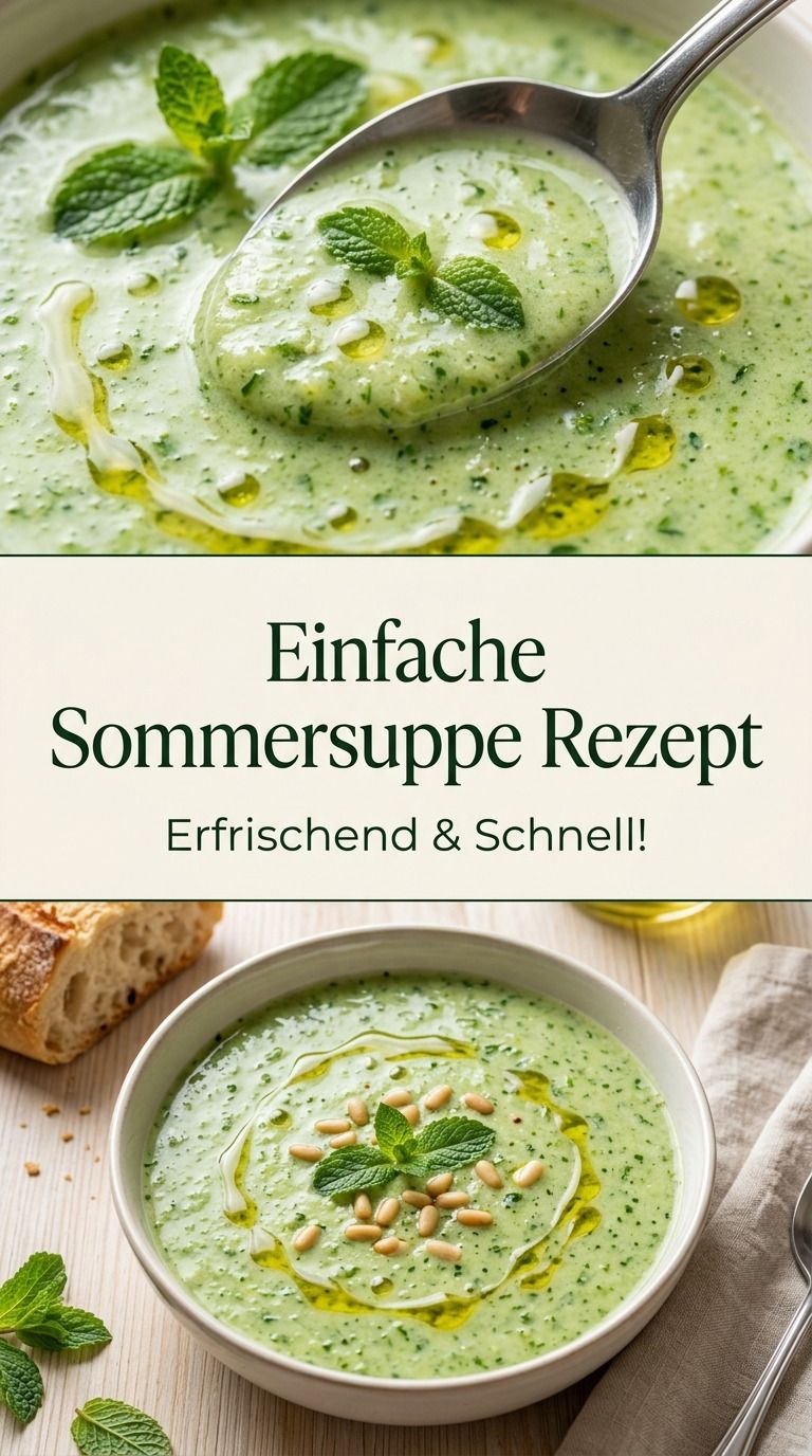 Leichte Sommersuppe mit Zucchini, Tomate und Basilikum