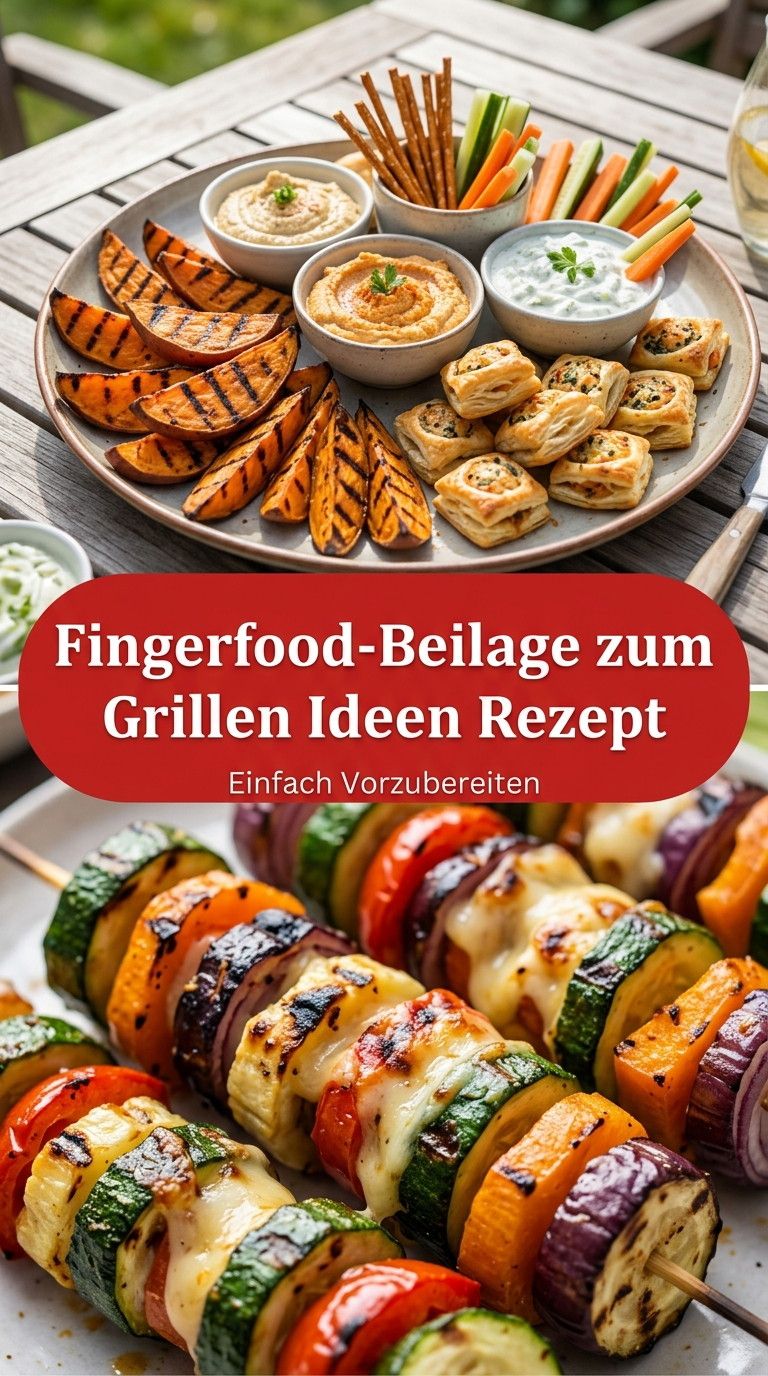 Grill-Fingerfood mit Halloumi und buntem Gemüse