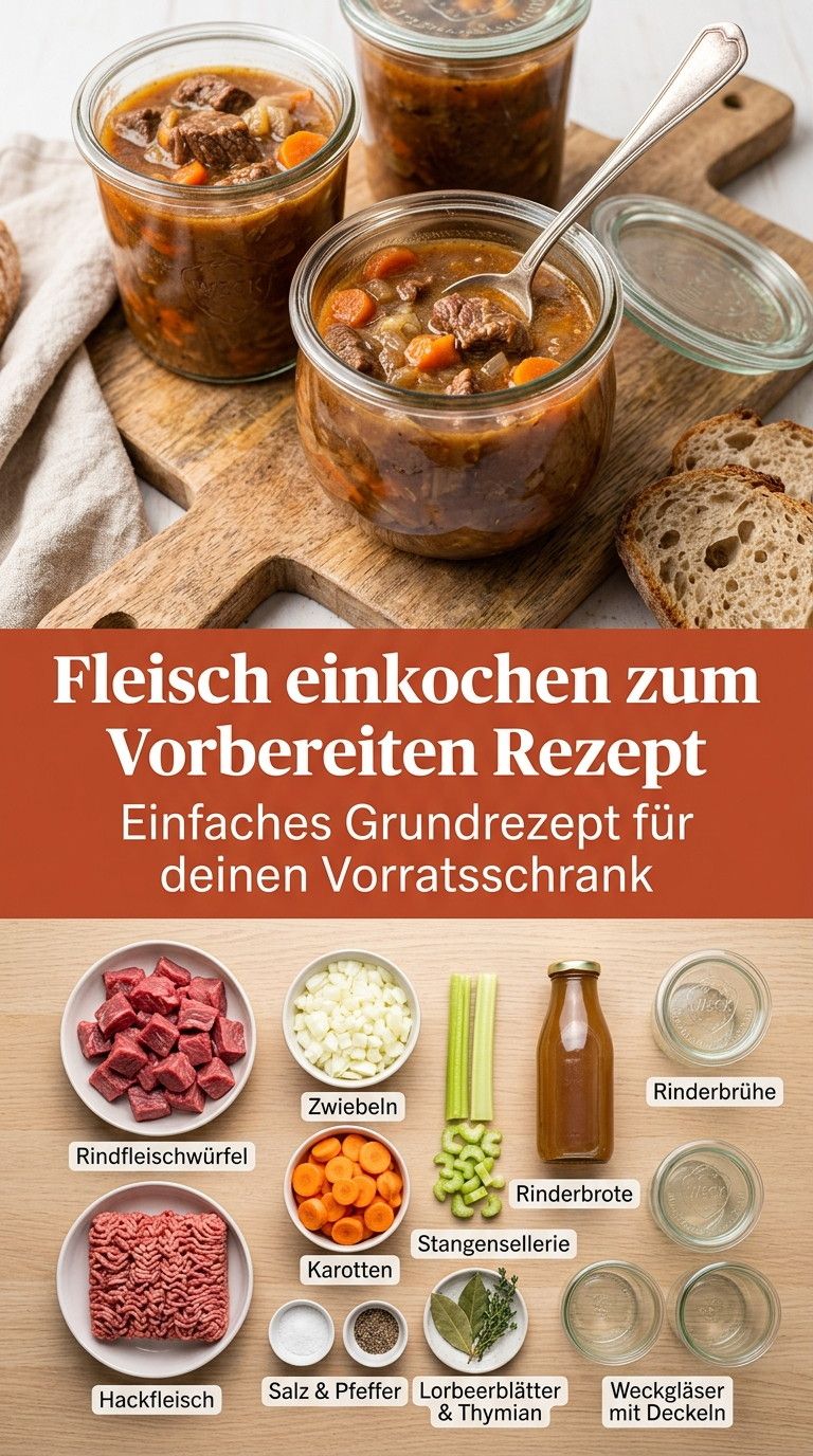 Fleisch einkochen Rezept – sicher druckeingekochte Rindfleischwürfel im Glas