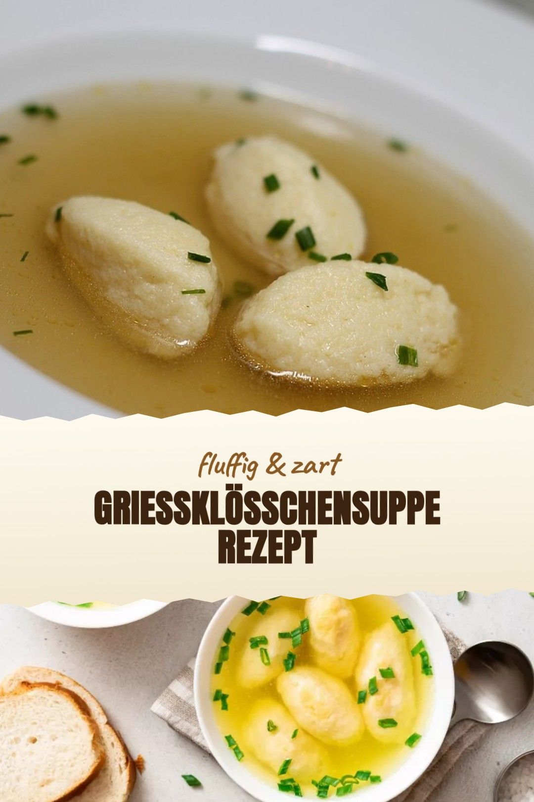 Grießklößchensuppe Rezept – eine klare Gemüsebrühe mit lockeren Grießklößchen und feinem Wurzelgemüse