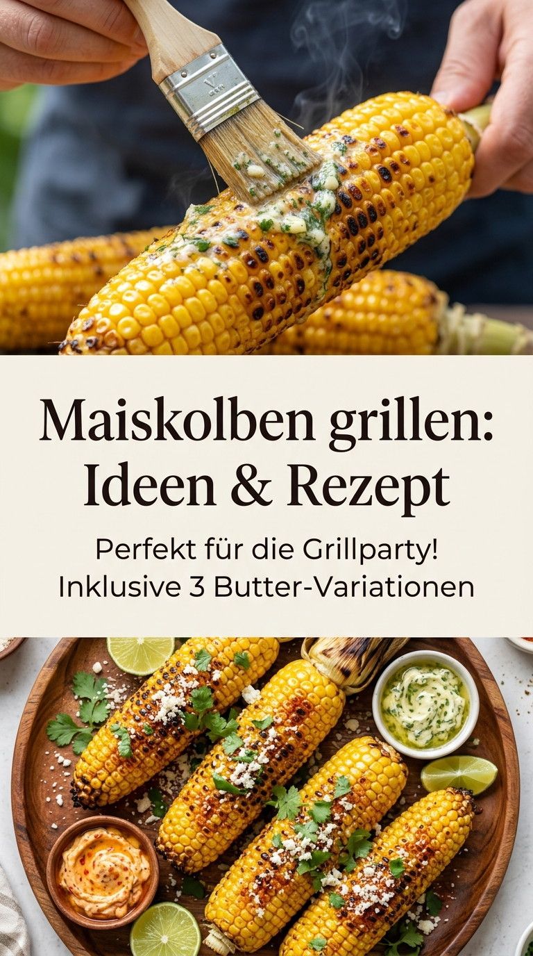 Maiskolben grillen mit Kräuterbutter und Limette