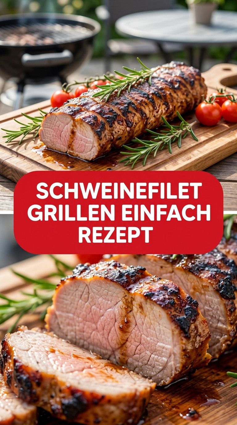 Schweinefilet grillen mit Senf, Rosmarin und Knoblauch