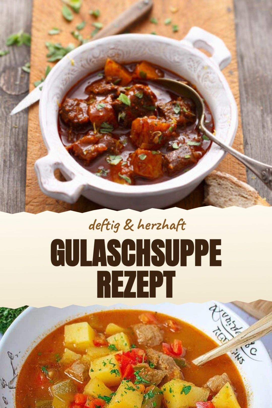 Gulaschsuppe Rezept – klassische Gulaschsuppe mit Rindfleisch, Paprika, Kartoffeln und Kümmel