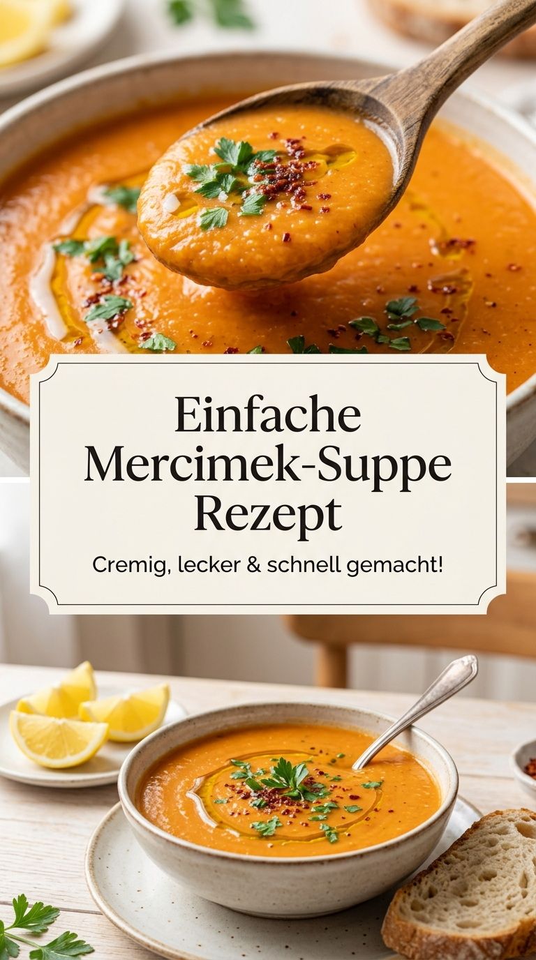 Mercimek-Suppe aus roten Linsen mit Minze und Zitrone