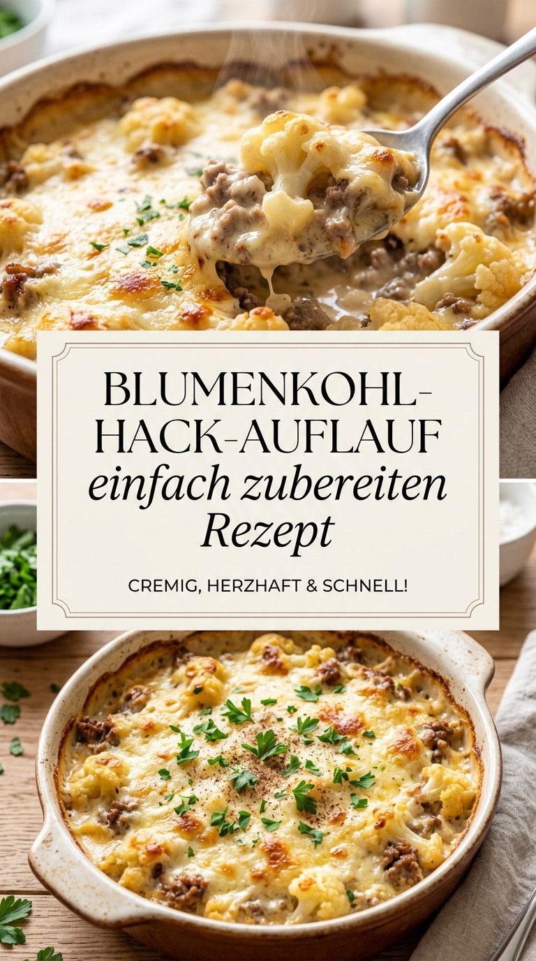 Blumenkohl-Hack-Auflauf mit Feta und Tomate