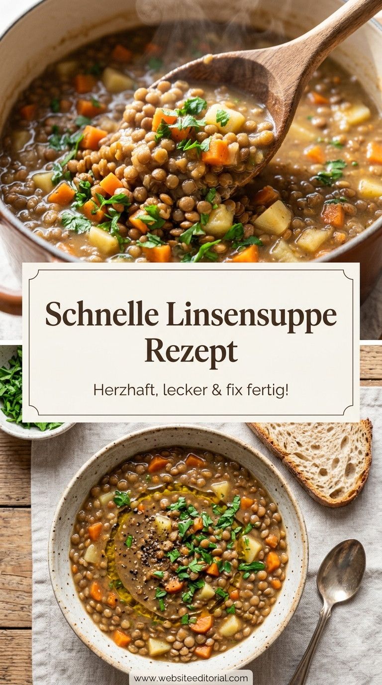 Linsensuppe Rezept – herzhafte Linsensuppe mit Möhren, Sellerie und Kartoffeln