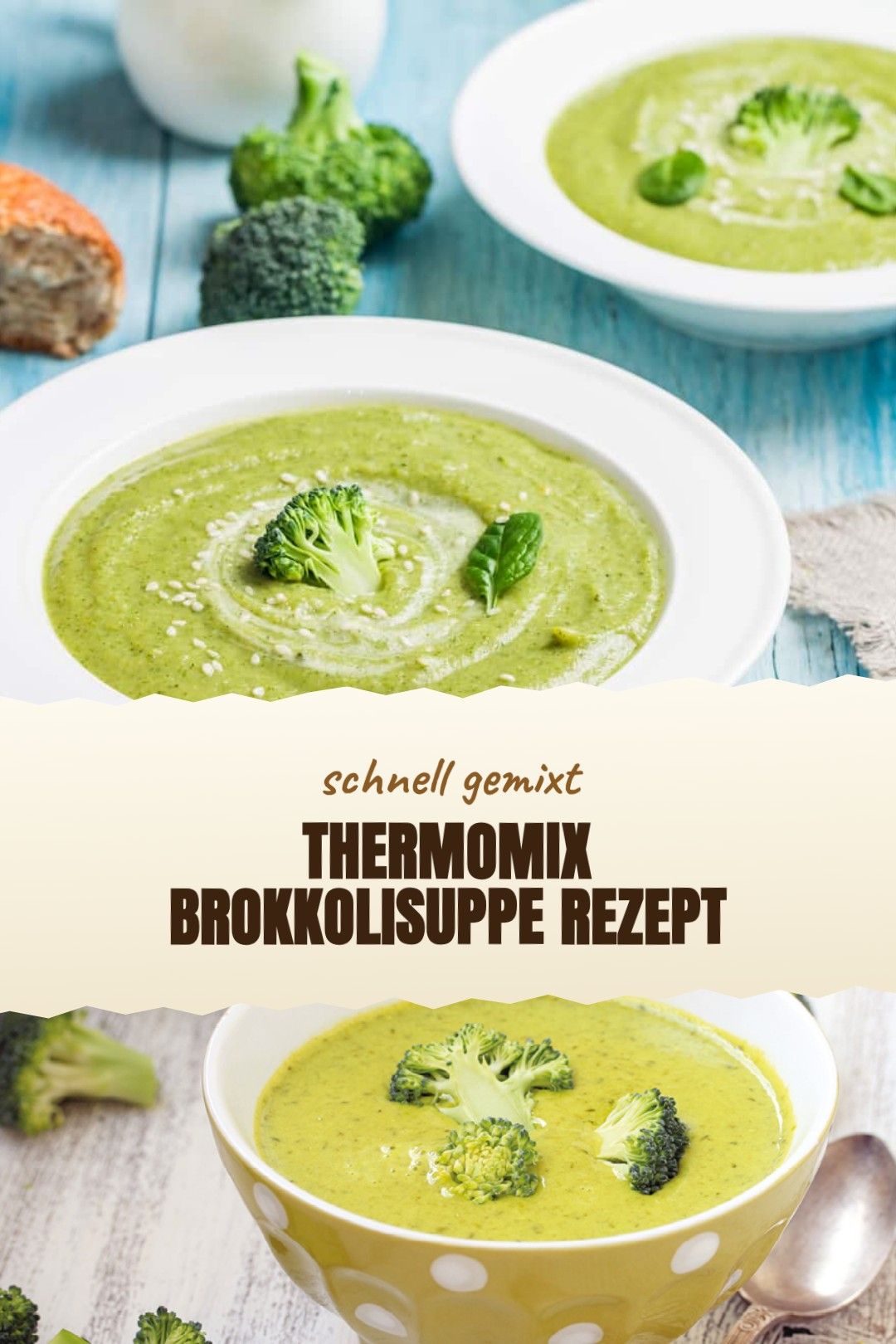 Thermomix Brokkolisuppe Rezept – eine cremige Brokkoli-Kartoffel-Suppe aus dem Thermomix mit Muskat und einem kleinen Spritzer Zitrone