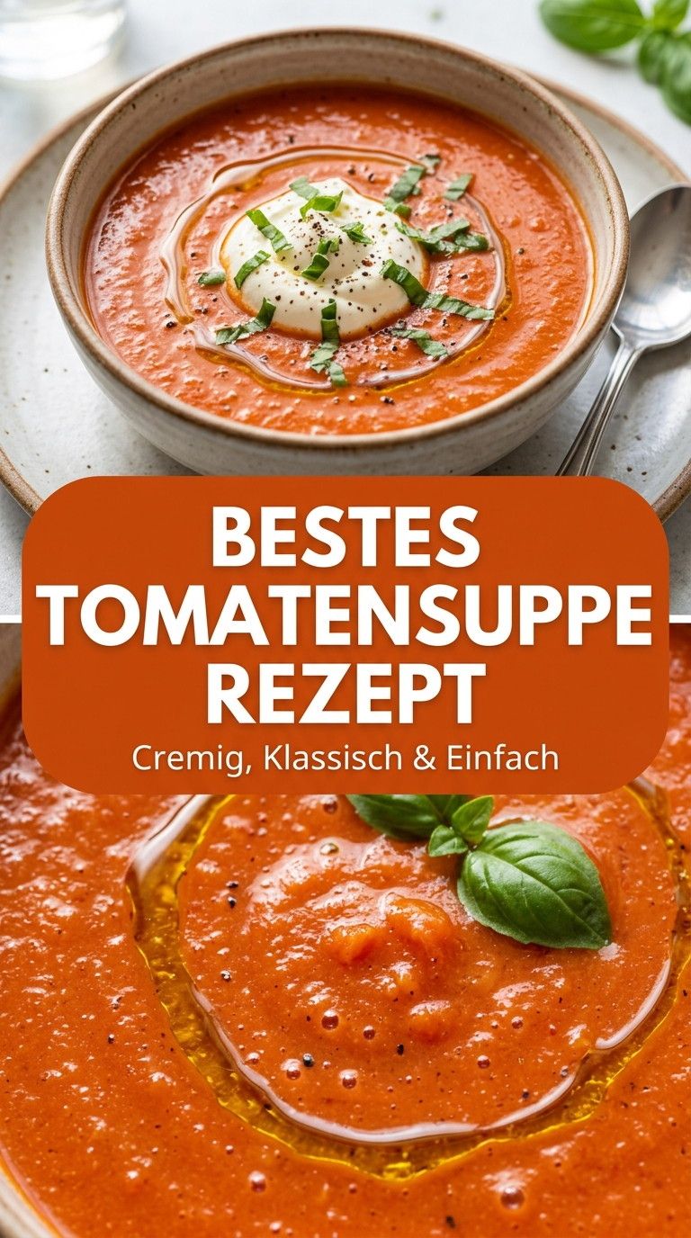 Tomatensuppe Rezept – cremige Tomatensuppe mit geröstetem Tomatenmark
