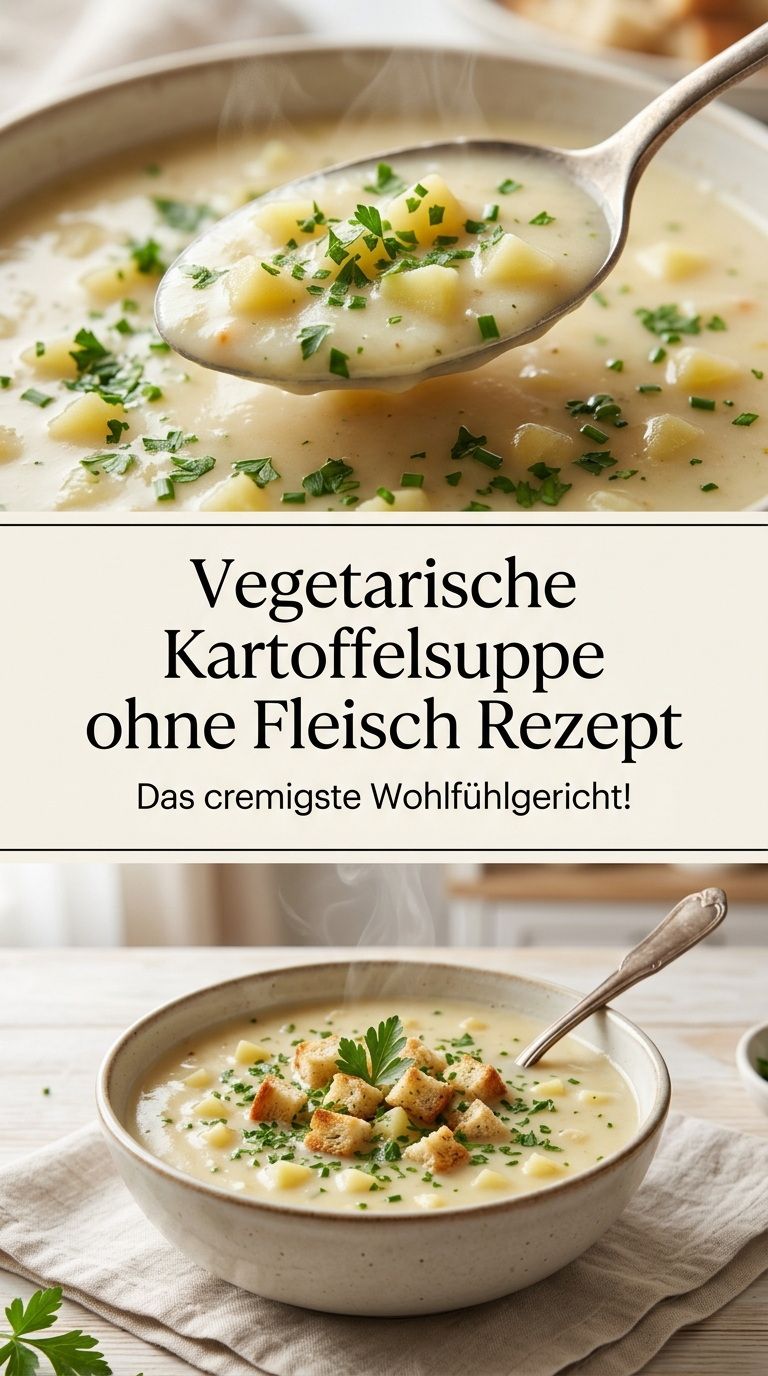 Vegetarische Kartoffelsuppe mit Lauch, Möhren und Majoran