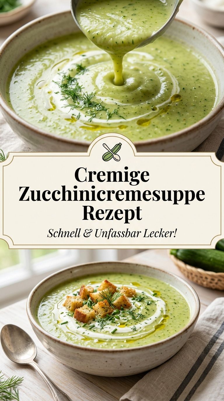 Zucchinicremesuppe Rezept – leichte Zucchinicremesuppe mit Kartoffel und Kräutern