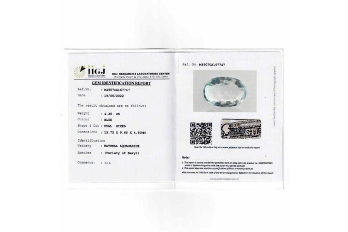 aq23 Aquamarine 4.30 Carat (4.75 Ratti) - Image 2