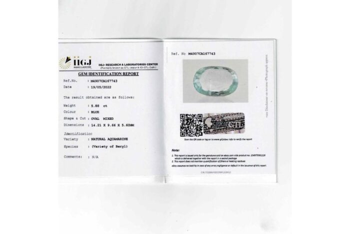 aq9 Aquamarine 5.88 Carat (6.46 Ratti) - Image 2
