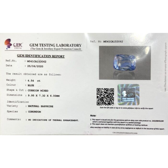 Blue Sapphire 4.54 Carat (5.04 Ratti) - Image 2