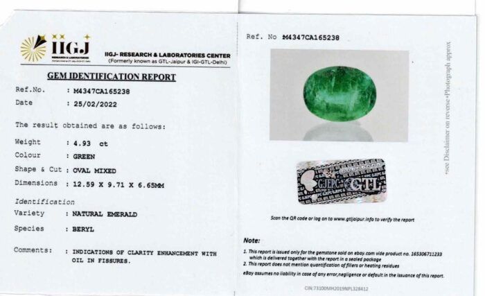 Emerald 4.94 Carat (5.43 Ratti) - Image 2