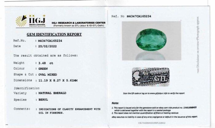 EMR157-1.jpg Emerald 3.49 Carat (3.83 Ratti) - Image 5
